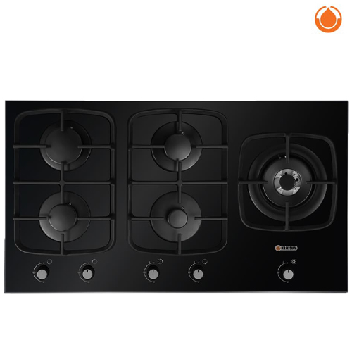 اجاق گاز پیلوت صفحه شیشه ای 5 شعله مدل G566 سفید