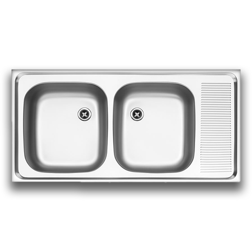 سینک روکار مدل 60×100 دو لگن استیل البرز