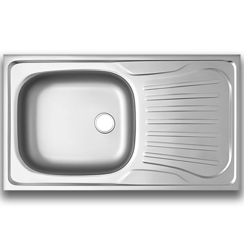 سینک روکار مدل ساحل 0.4×50×80 استیل البرز | تک لگن